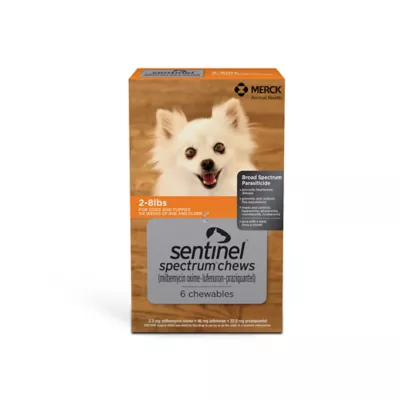 Product Sentinel Spectrum Chews for Dogs 2-8 lbs Orange - 6 Month or 12 Month Supply
