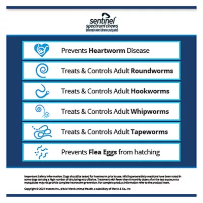 Product Sentinel Spectrum Chews for Dogs 8-25 lbs Green - 6 Month or 12 Month Supply