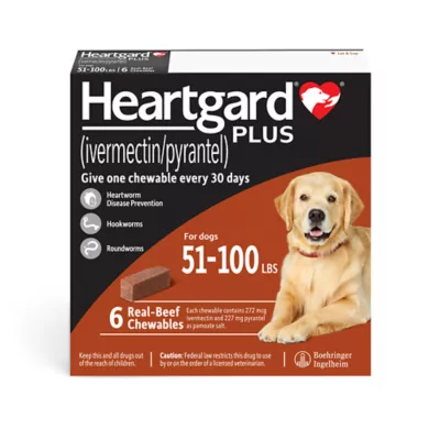 Product Heartgard Plus Chewables For Dogs 51-100 lbs Brown