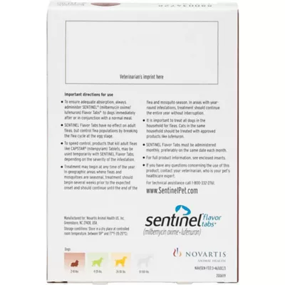 Product Sentinel Flavor Tabs for Dogs 2-10 lbs Brown