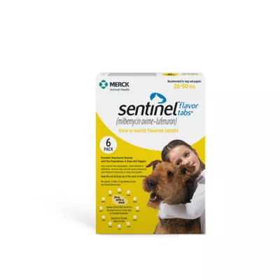 Product Sentinel Flavor Tabs for Dogs 26-50 lbs Yellow