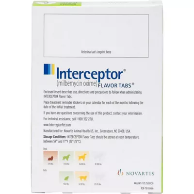 Product Interceptor for Dogs and Cats 11-25 lbs Dogs / 1.5-6 lbs Cats Green - 6 Month or 12 Month Supply
