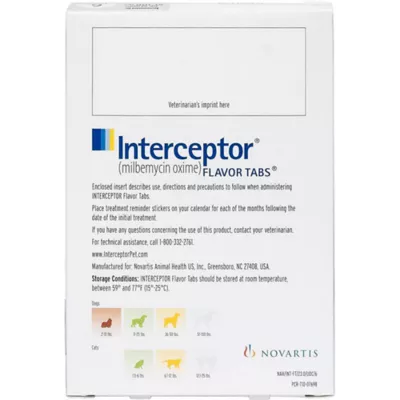 Product Interceptor for Dogs and Cats 51-100 lbs Dogs / 12.1-25 lbs Cats White - 6 Month or 12 Month Supply