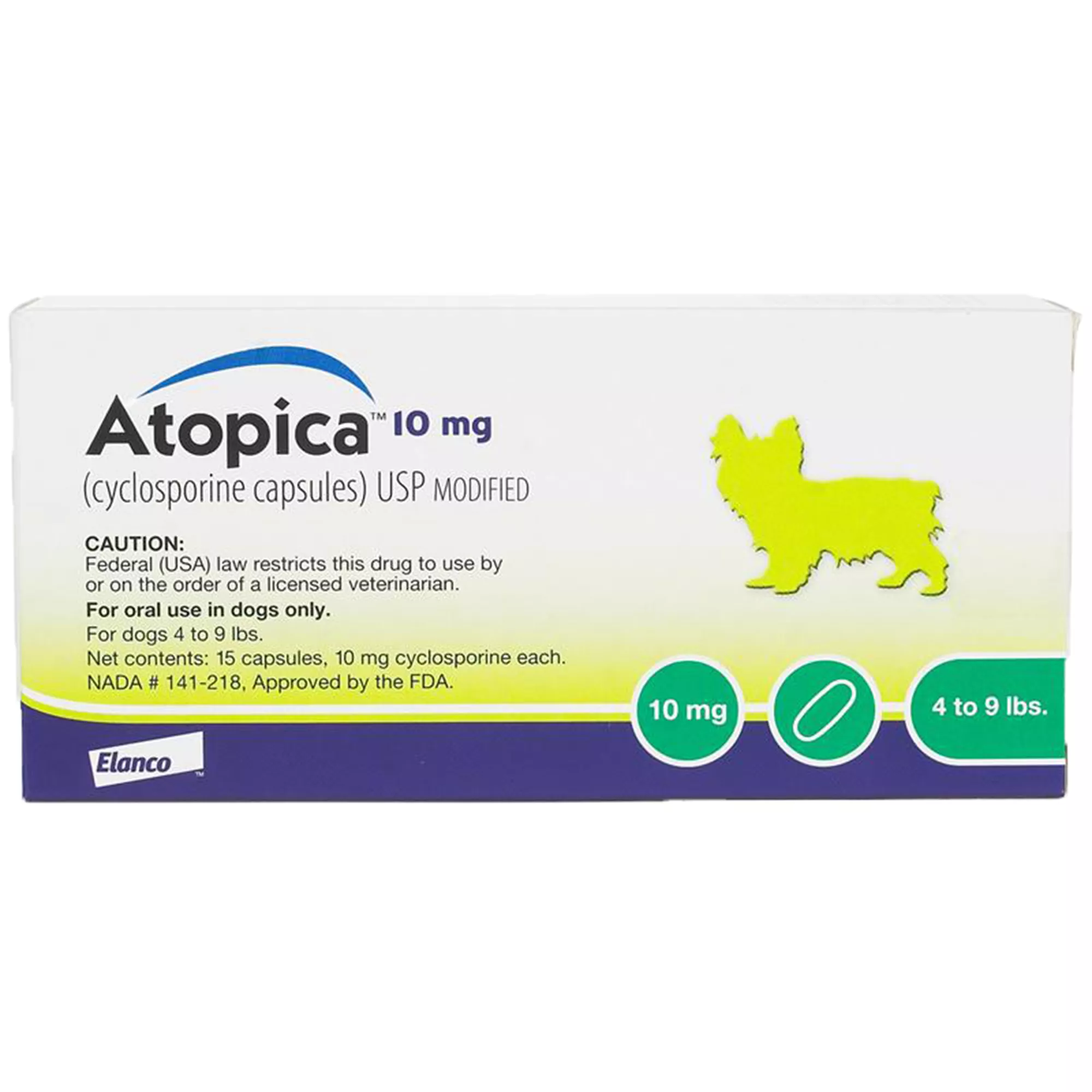 Atopica Capsules for Dogs - 10mg - 15 count