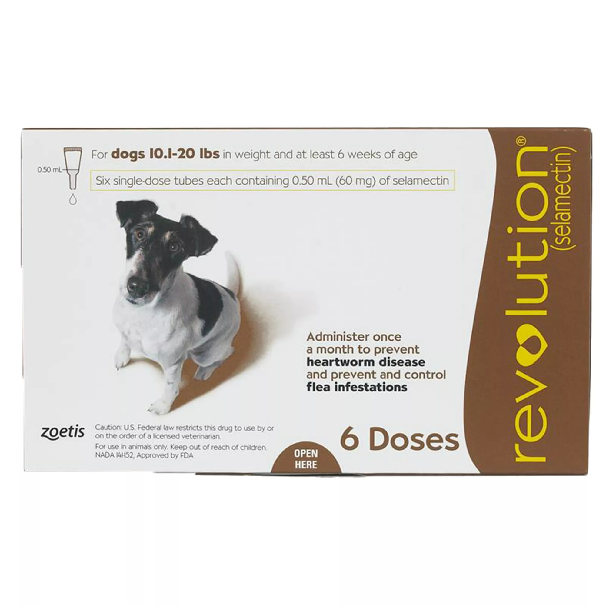 Revolution Topical for Dogs 10.1-20 Brown - 3 Month or 6 Month Supply