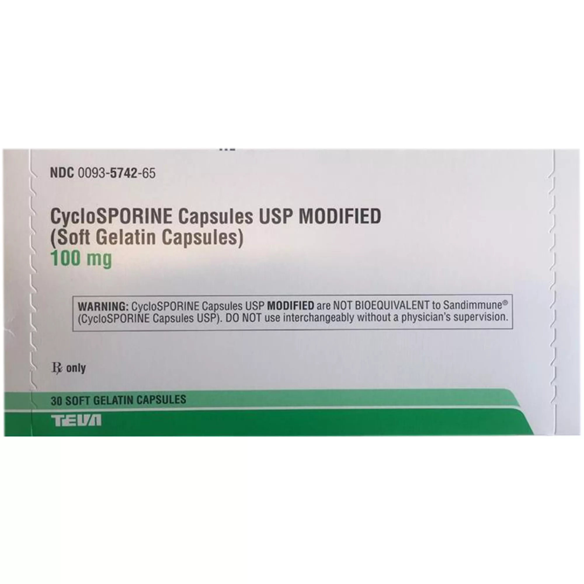 Cyclosporine (modified) 30 Caps - 25mg, 50mg, 100mg