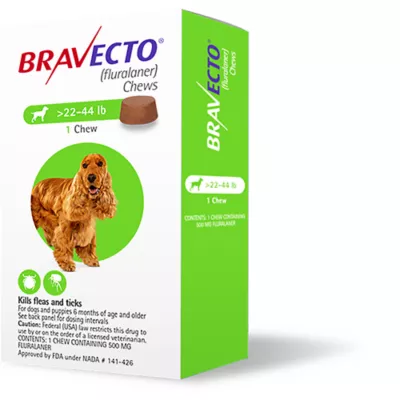 RX Bravecto Chews for Dogs 1 Chew 22 44 lbs