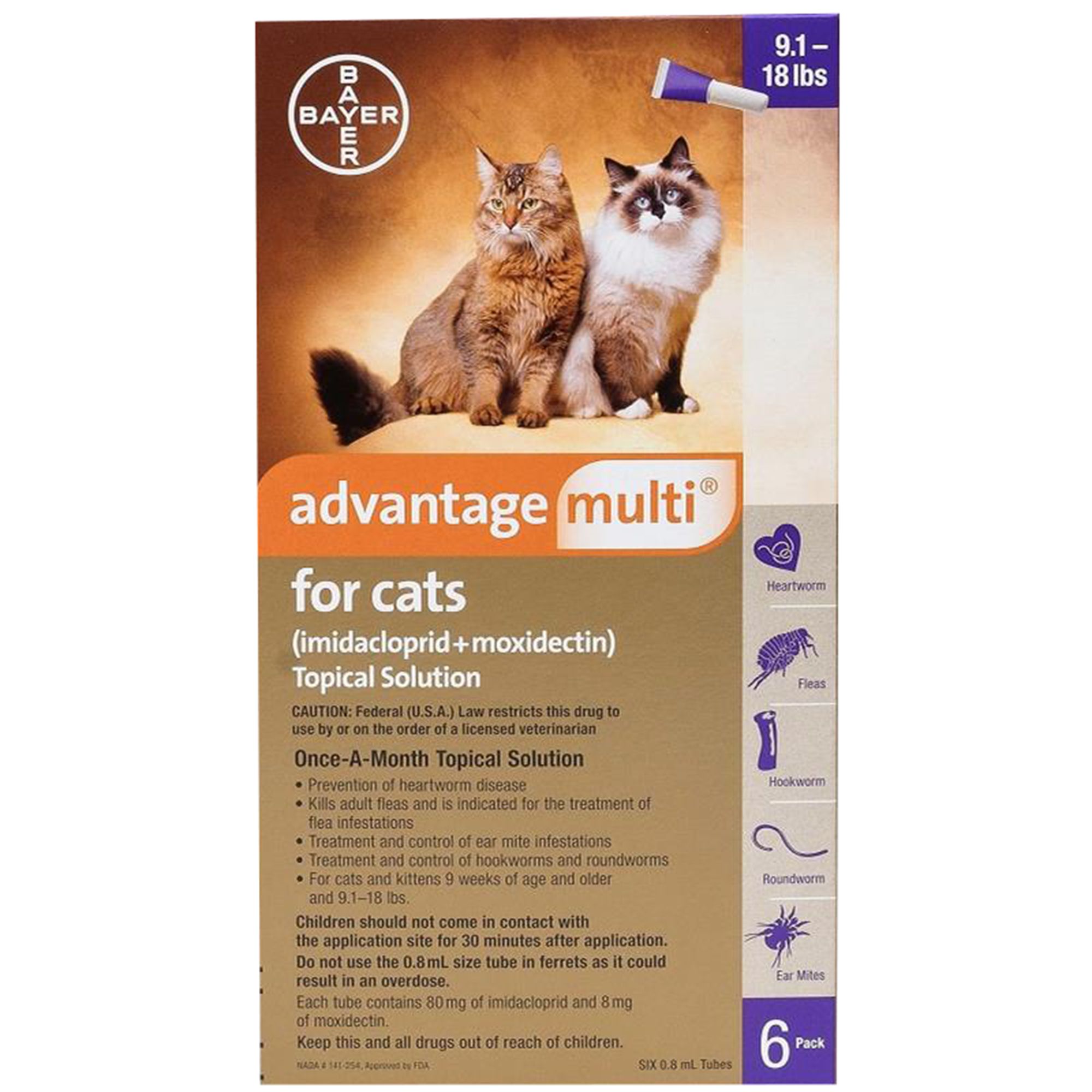 Advantage Multi for Cats 9.1 18 lbs Flea Tick