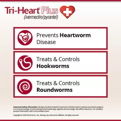 Product Tri-Heart Plus Chewable Tablets for Dogs 1-25 lbs Blue - 6 Month or 12 Month Supply