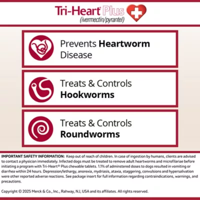 Tri-Heart Plus Chewable Tablets for Dogs 26-50 lbs Green, 6 Chewable Tablets (6 month supply) - Image 4