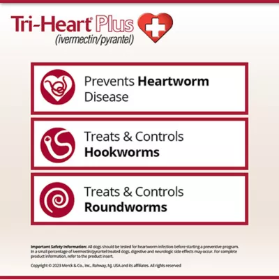 Product Tri-Heart Plus Chewable Tablets for Dogs 51-100 lbs Brown