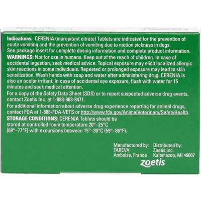 Product Cerenia Tablets 4 Tablets - 16mg, 24mg, 60mg, 160mg