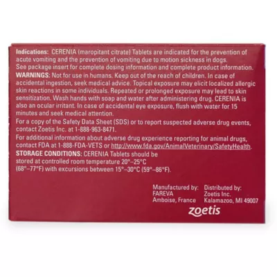 Product Cerenia Tablets 4 Tablets - 16mg, 24mg, 60mg, 160mg