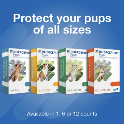 Product Interceptor Plus Chewable Tablets for Dogs - 8.1-25 lbs, Green Box