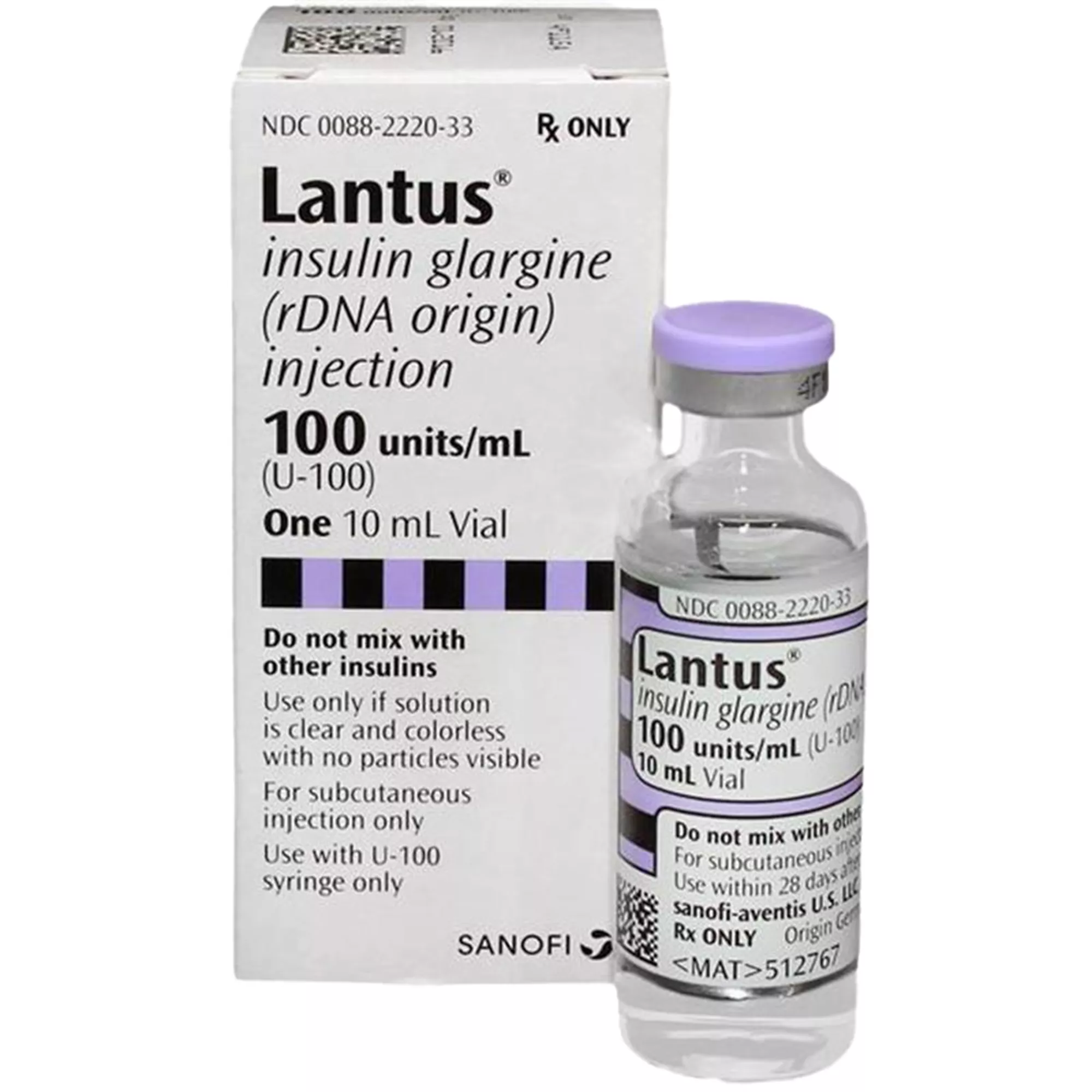 Lantus (Insulin Glargine Injection) 100 units/ml - 10 ml Vial