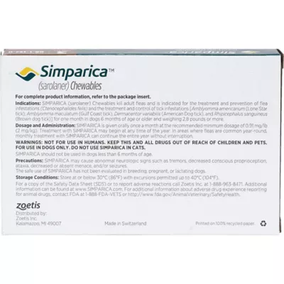 Product Simparica Chewable Tablets for Dogs 88-132 lbs Brown - 3 or 6 Month Supply