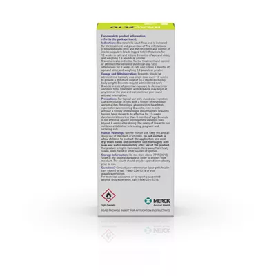 Product Bravecto Topical Solution for Cats, 2.6 - 6.2 lbs 112.5 mg Green