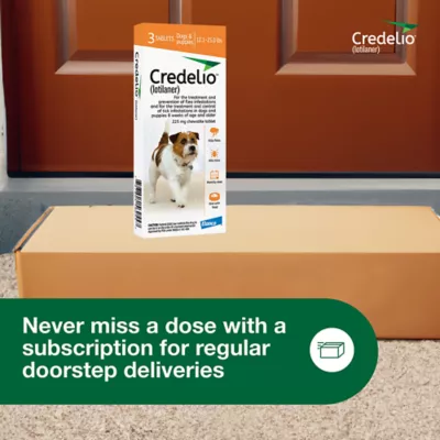 Product Credelio Flea & Tick Chewable Tablets for Dogs & Puppies 12.1-25 lbs (225 mg) Orange