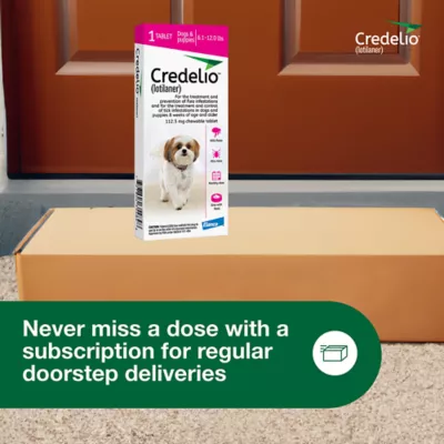Product Credelio Flea & Tick Chewable Tablets for Dogs & Puppies 6.1-12 lbs (112.50 mg) Pink