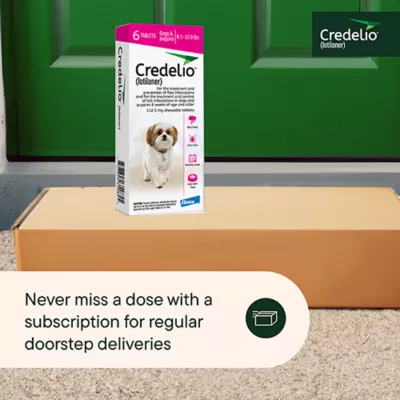 Product Credelio Flea & Tick Chewable Tablets for Dogs & Puppies 6.1-12 lbs (112.50 mg) Pink