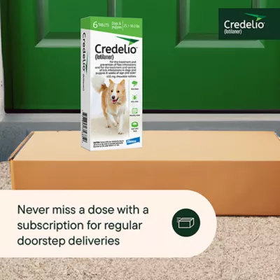 Product Credelio Flea & Tick Chewable Tablets for Dogs & Puppies 25.1-50 lbs (450 mg) Green
