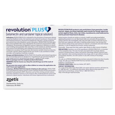 Revolution Plus (selamectin & sarolaner topical) for Cats, 2.8-5.5 lbs (Gold), 3 or 6 Month Supply - Image 2