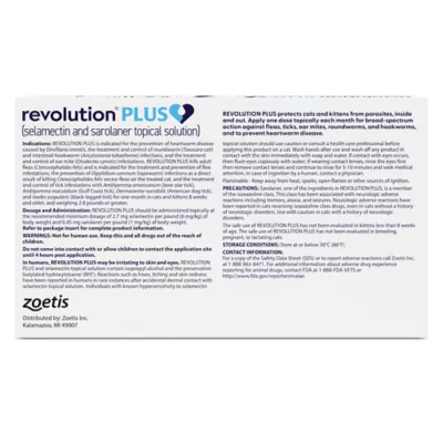 Revolution Plus (selamectin & sarolaner topical) for Cats, 5.6-11 lbs (Orange), 3 or 6 Month Supply - Image 2