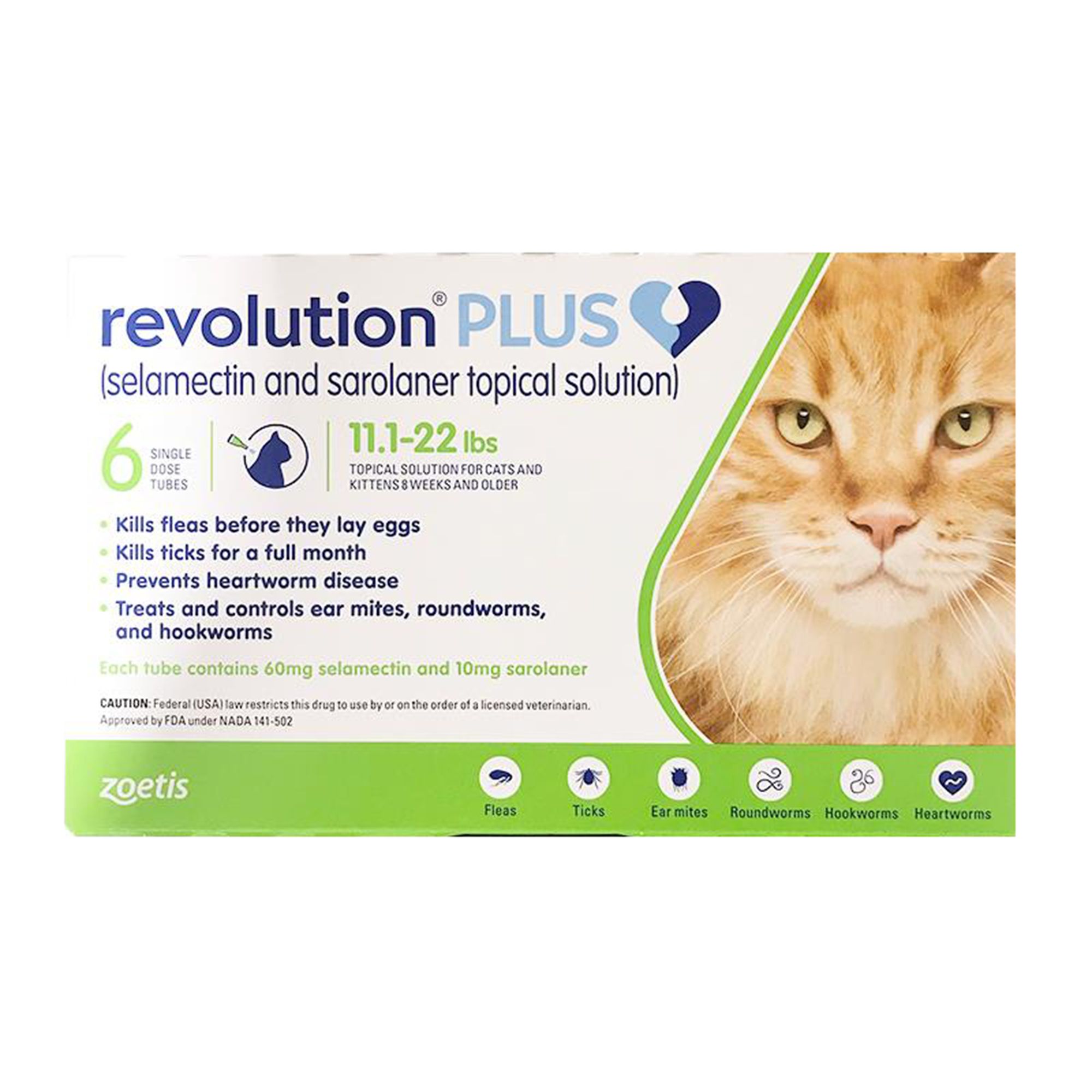 Revolution Plus For Cats 11 1 22 Lbs Green 3 Or 6 Month Supply Pharmacy Flea Tick Petsmart