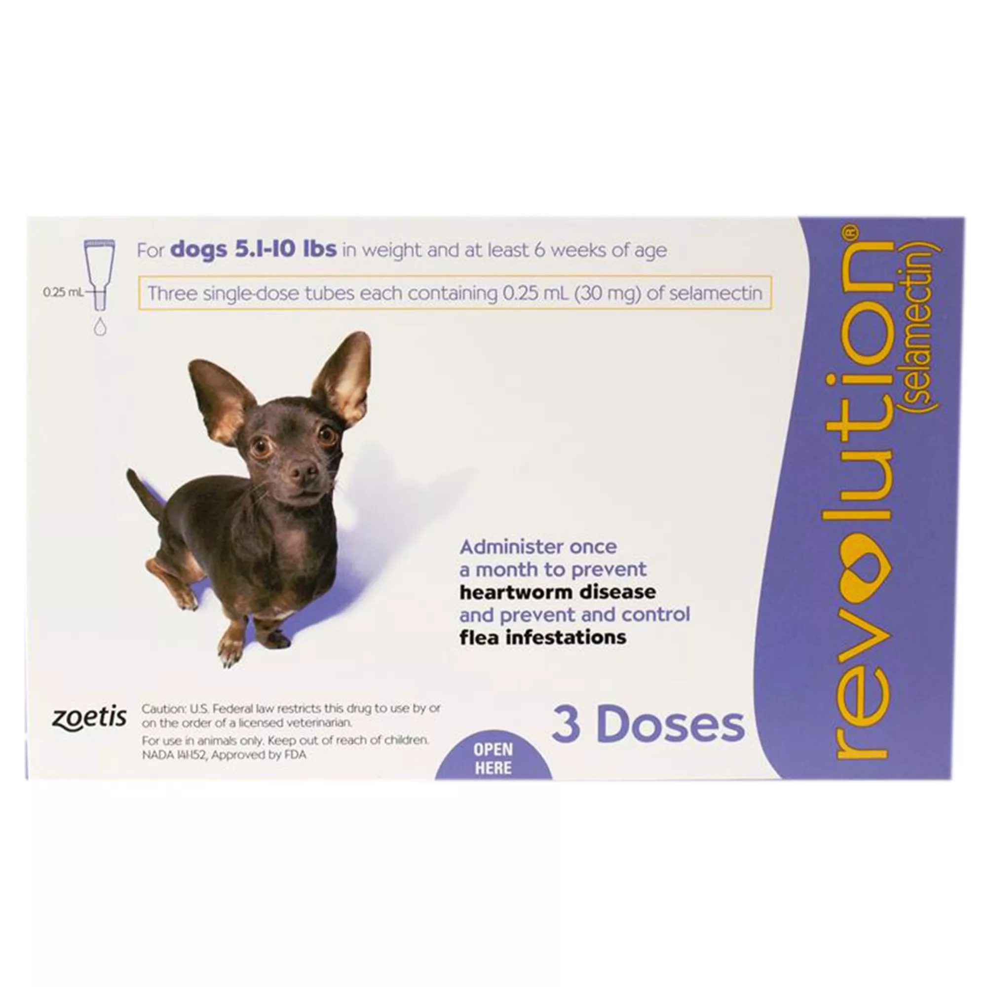 Revolution Topical for Dogs 5.1-10 Purple - 3 Month or 6 Month Supply