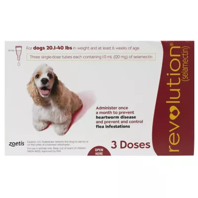 Product Revolution Topical for Dogs 20.1-40 Red  - 3 Month or 6 Month Supply