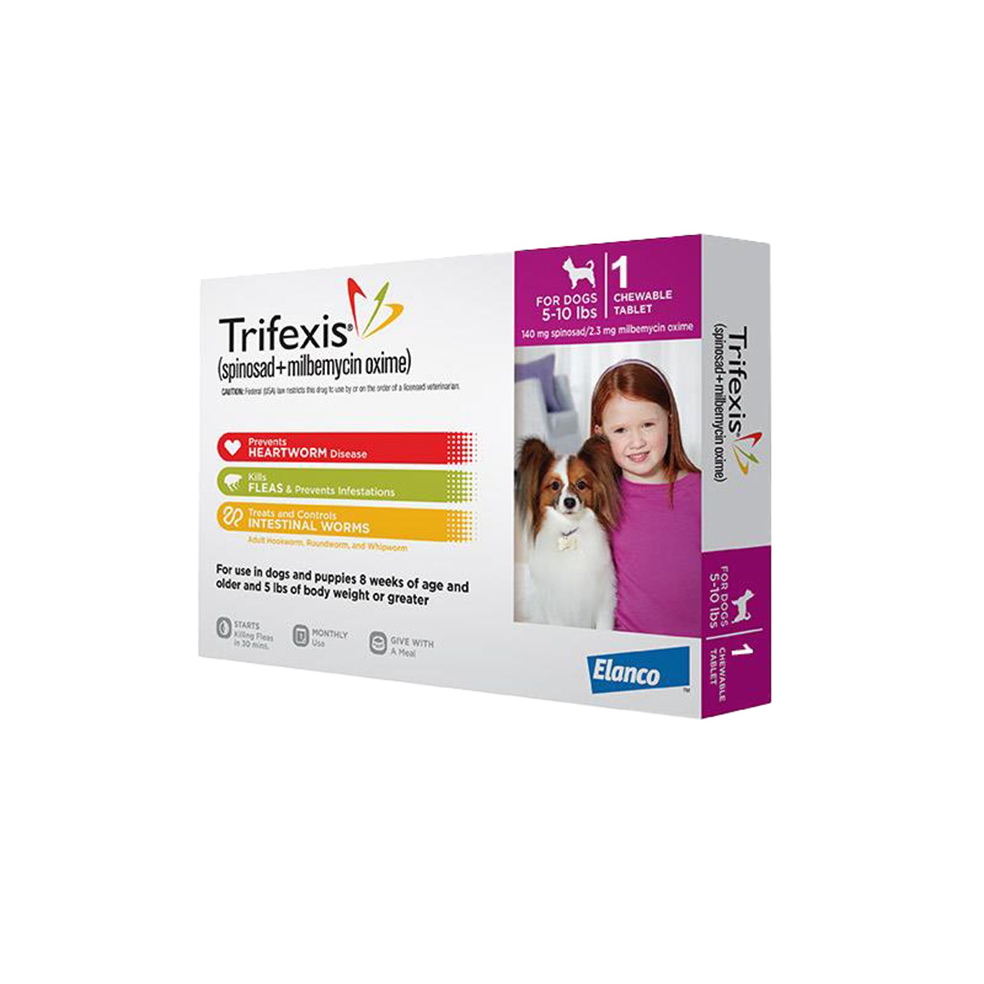 Trifexis Chewable Tablets for Dogs 5 10 lbs Pink