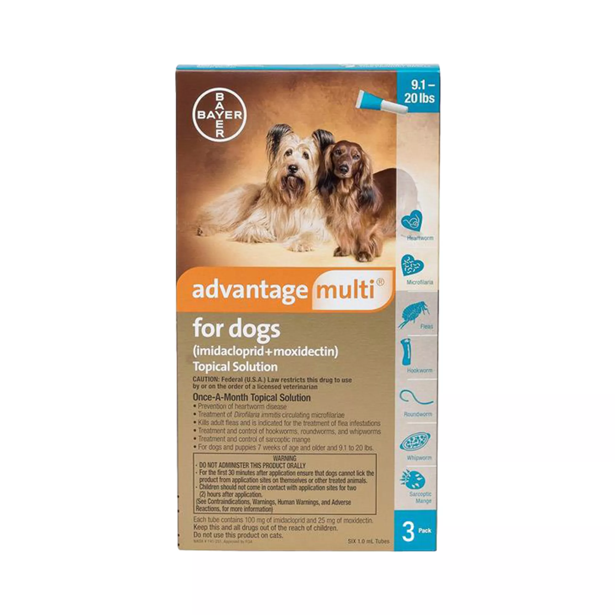 Advantage Multi Topical for Dogs 9.1-20 lbs Teal
