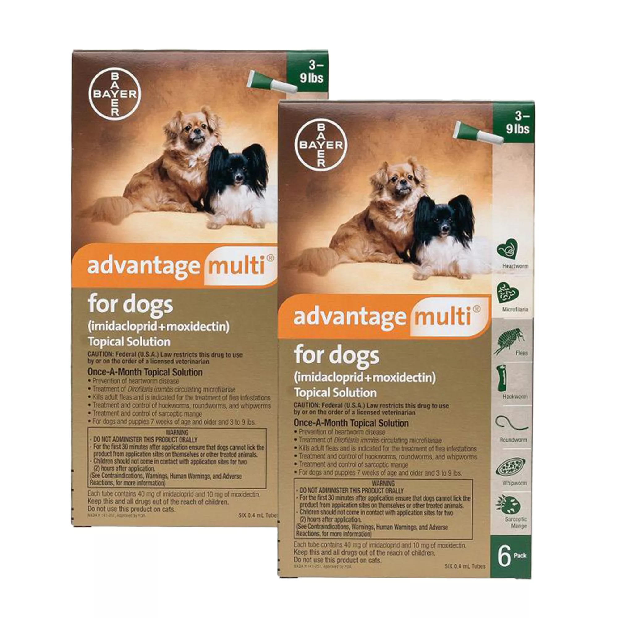 Advantage Multi Topical for Dogs 3-9 lbs Green