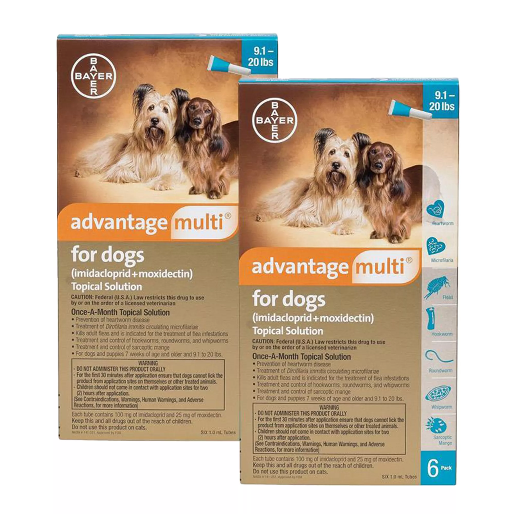 Advantage Multi Topical for Dogs 9.1-20 lbs Teal