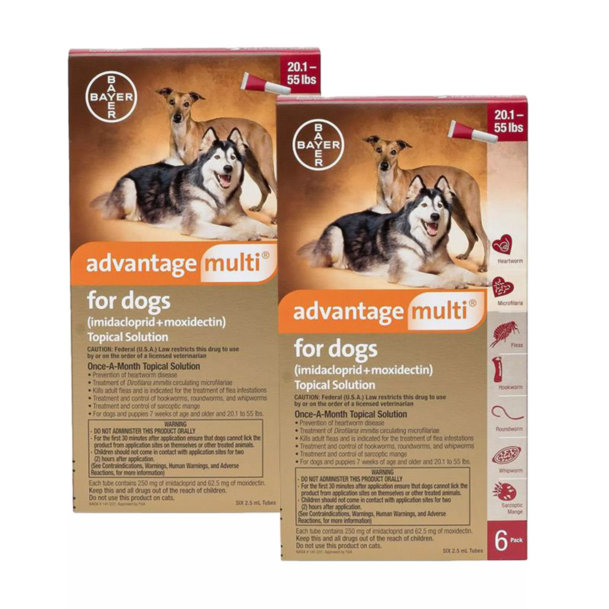 Advantage Multi Topical for Dogs 20.1-55 lbs Red