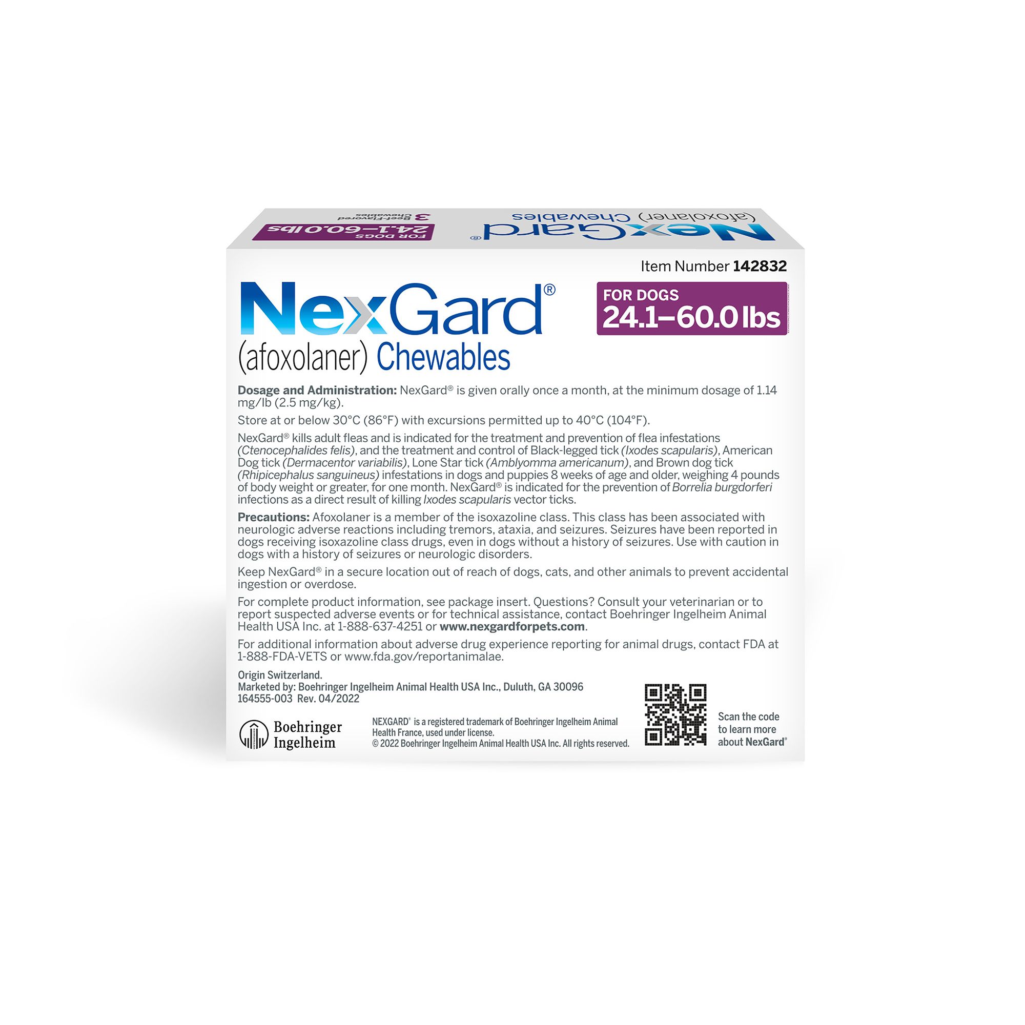 NexGard Chewable Tablets for Dogs 24.1 60.0 lbs