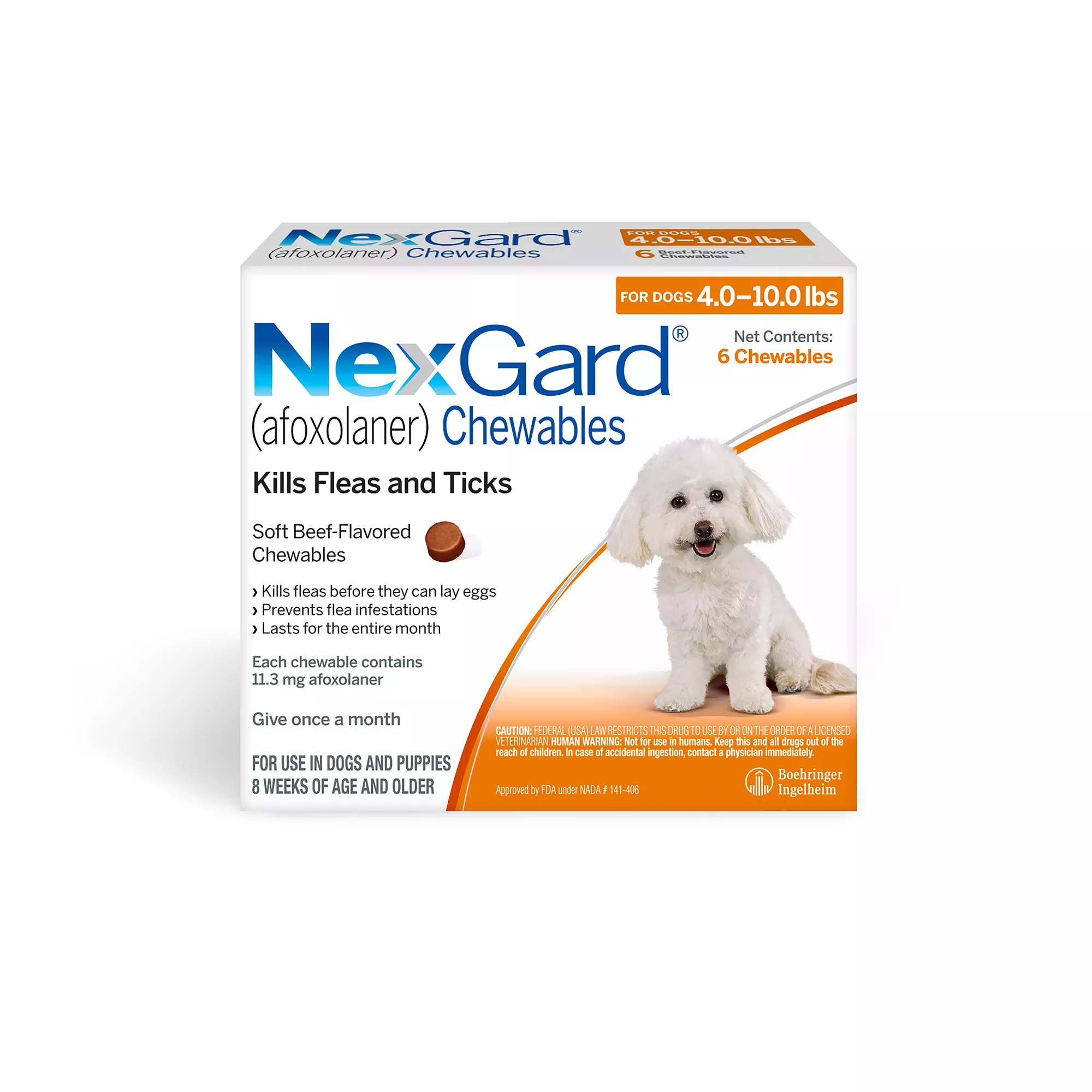 NexGard Chewable Tablets for Dogs 4-10.0 lbs