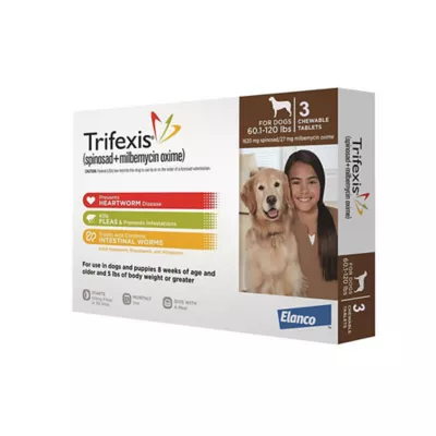 Product Trifexis Chewable Tablets for Dogs 60.1-120 lbs Brown