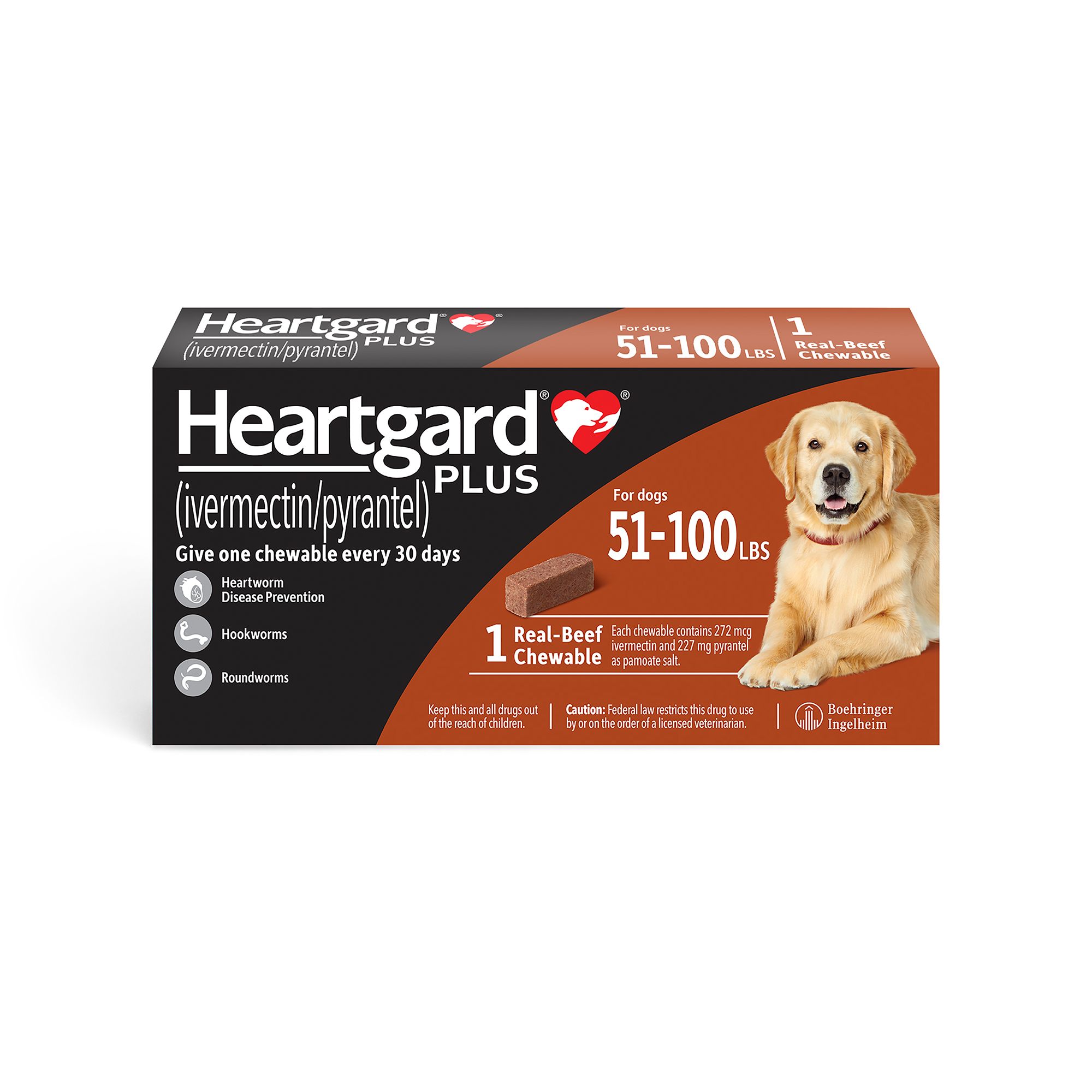 Heartgard Plus Chewables For Dogs 51 100 lbs Brown Pharmacy