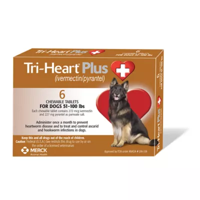 Product Tri-Heart Plus Chewable Tablets for Dogs 51-100 lbs Brown