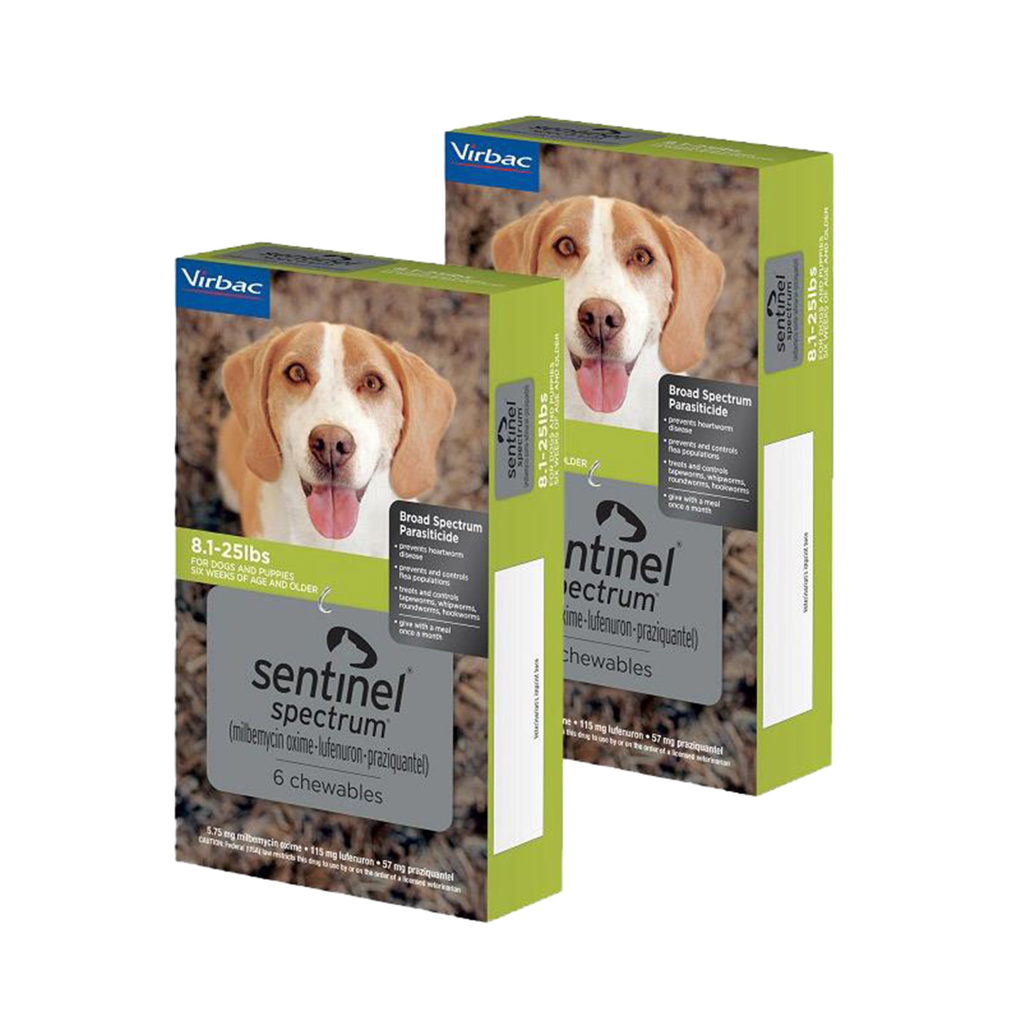 Sentinel Spectrum Chewable Tablets for Dogs 8 25 lbs Green 6