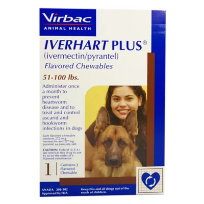 Product Iverhart Plus 51-100 lbs Supply Brown - 1, 3, 6 Month Supply