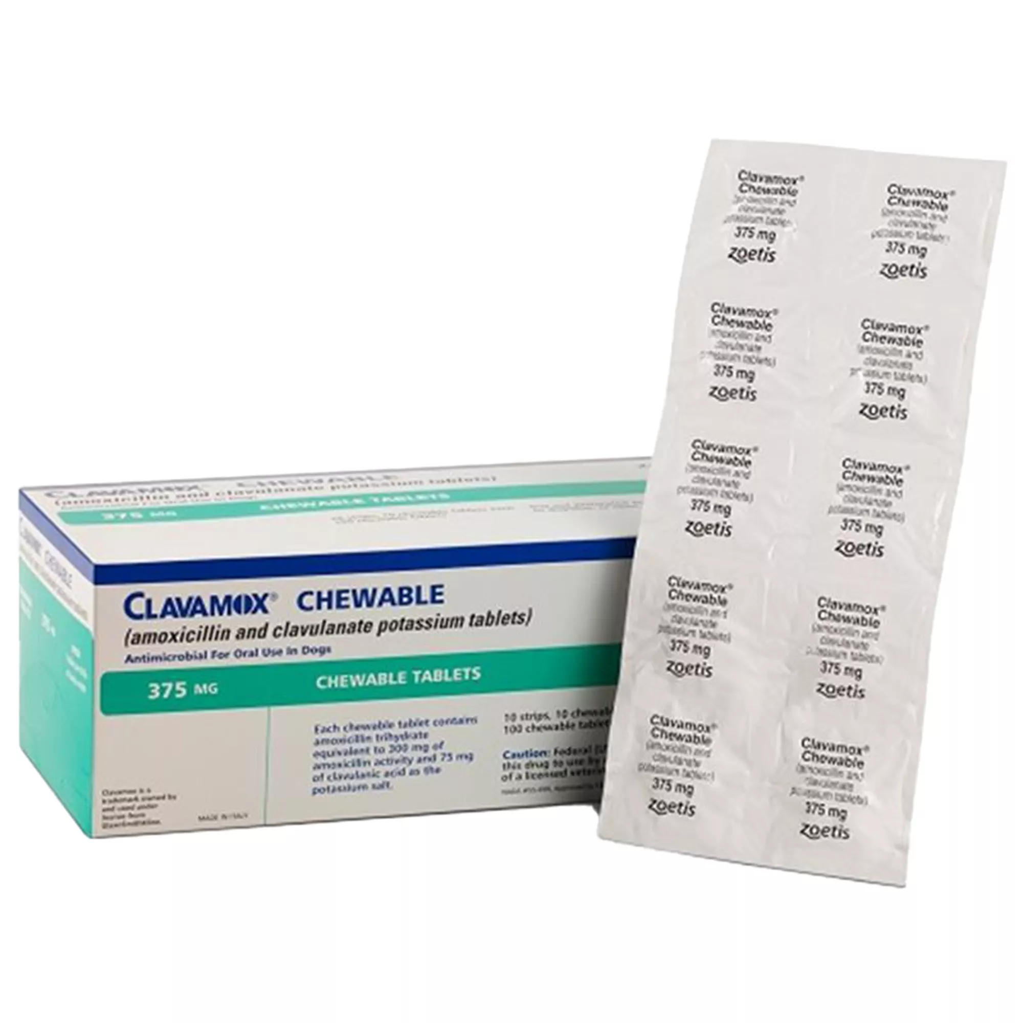 Clavamox - 62.5 mg, 125 mg, 250 mg, 375 mg - Single Chewable Tablet