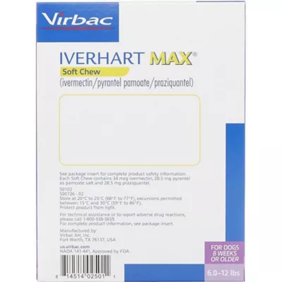 Product Iverhart Max Soft Chews 6.0-12 lbs Purple - 6 or 12 Month Supply