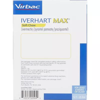 Product Iverhart Max Soft Chews 12.1-25 lbs Blue - 6 or 12 Month Supply