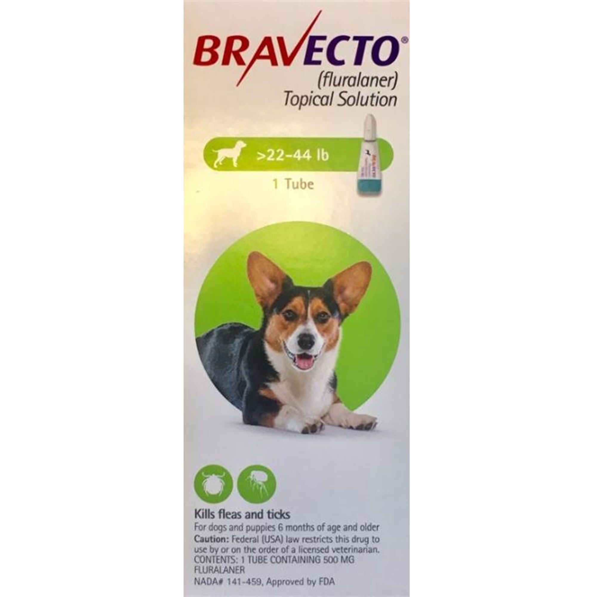 Bravecto Topical Solution for Dogs - 22-44 lbs (1 Tube)