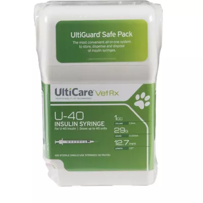 Product UltiGuard U-40 Insulin Syringes 29g, Sharps Box of 100 Needle 1/2 inch