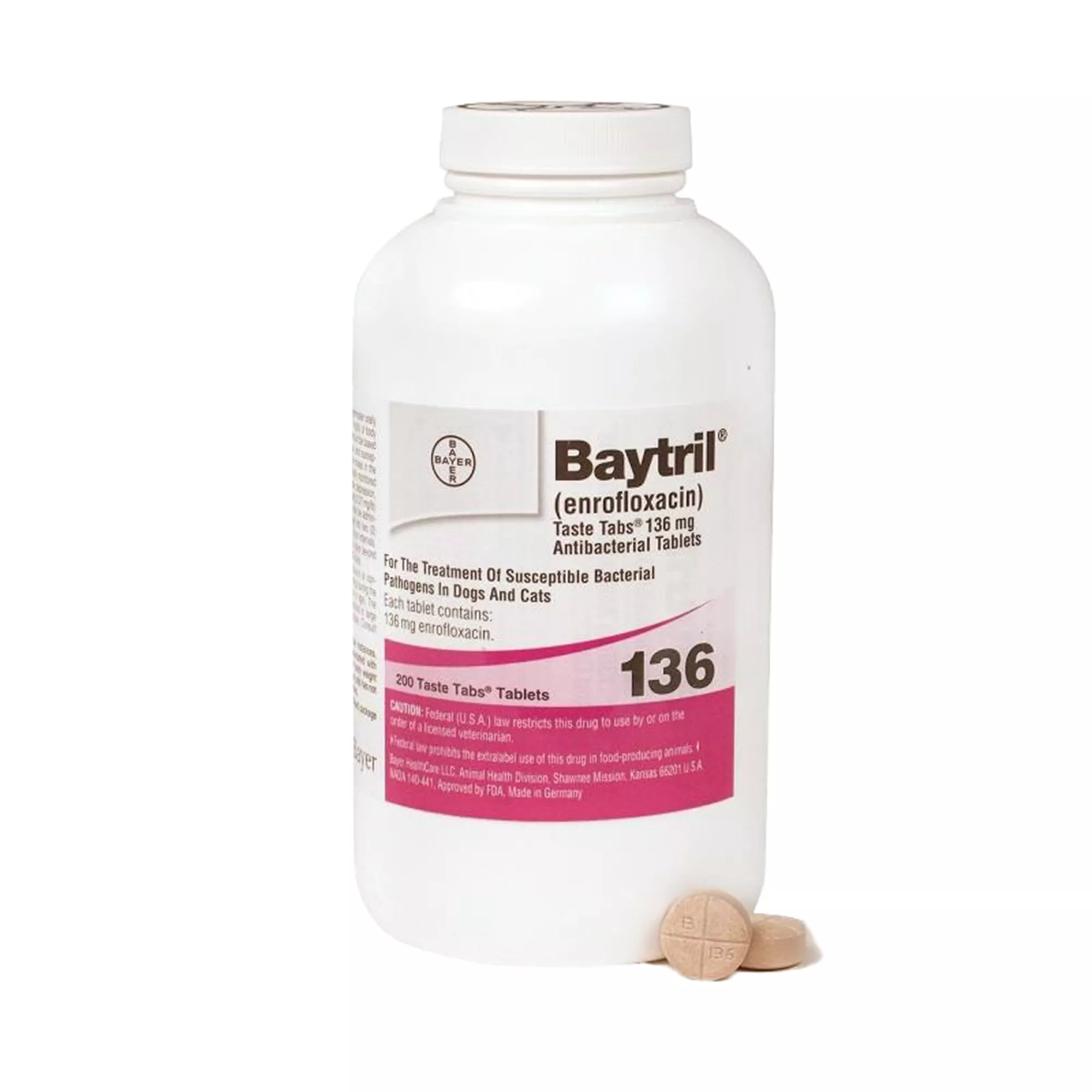 Baytril Taste - 22.7 mg, 68 mg, 136 mg - Single Tablet