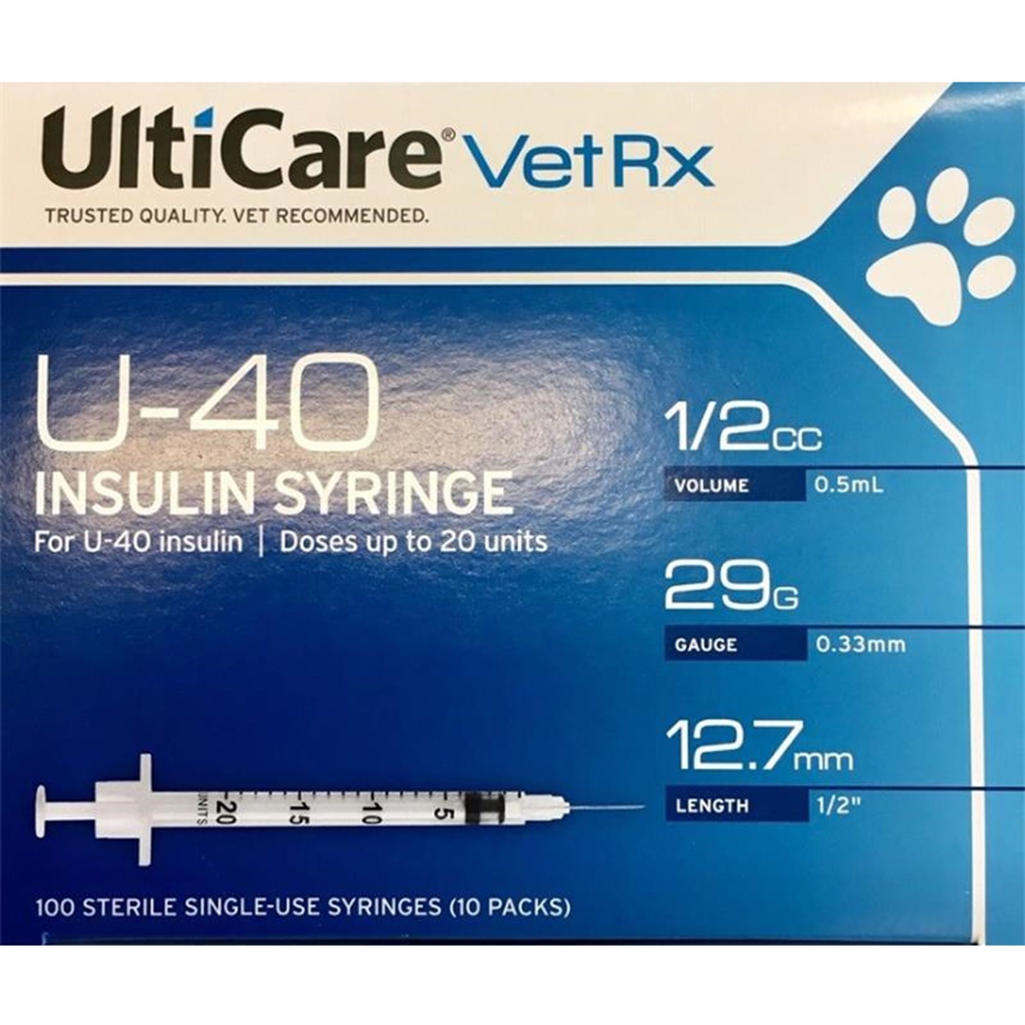  PetTest U-40 Pet Insulin Syringes With Needles