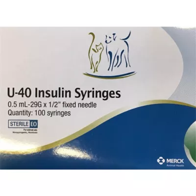 Product U-40 Insulin Syringes 29g x 0.5 cc, Box of 100 Needle 1/2 inch